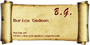 Burics Gedeon névjegykártya
